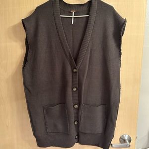 Free People Knitted Button Up Top